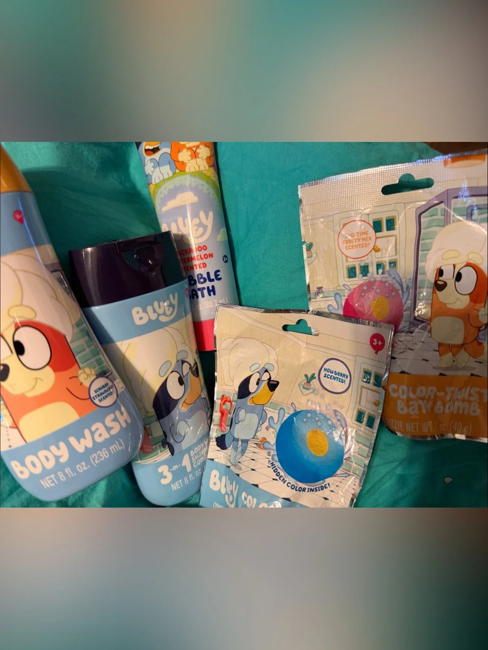 Bluey Kids Bath Set - Blue & Aqua